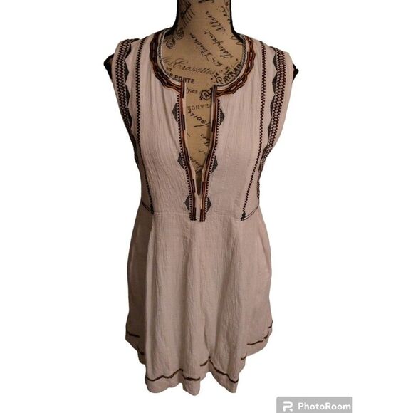 Reset  embroidered sleeveless dress size small Boho Beachy Summer white - Picture 2 of 12